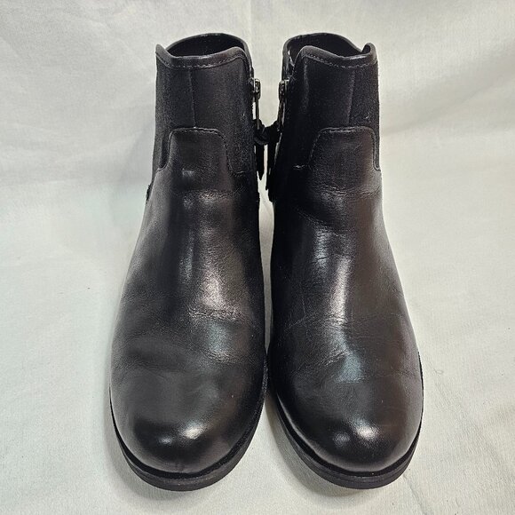 UGG PENELOPE Ankle Boots Black SHERPA Side Zip 1008710 WOMEN'S Size 9.5 - Picture 2 of 12